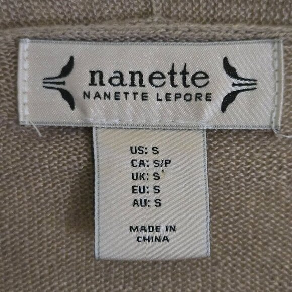 Nanette Lepore 100% Linen Neutral Open Cardigan Sweater Size S - Picture 4 of 5
